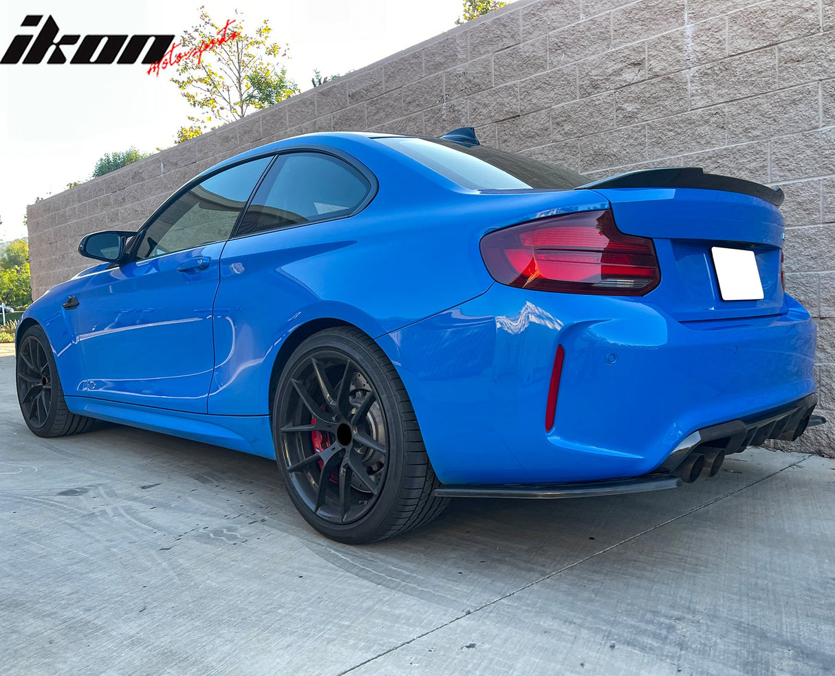 2016-2022 BMW F87 M2 Rear Bumper Lip Aprons Unpainted Black PU