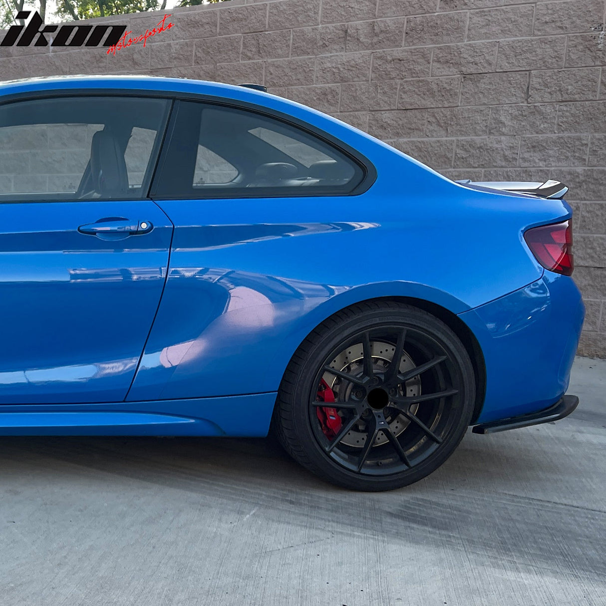 2016-2022 BMW F87 M2 Rear Bumper Lip Aprons Unpainted Black PU