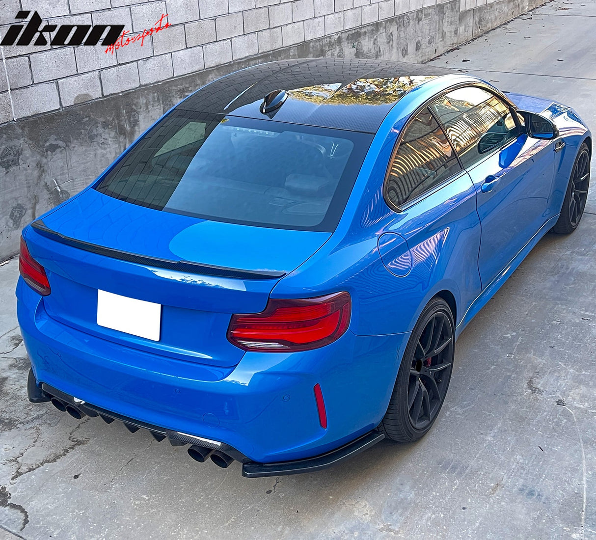 2016-2022 BMW F87 M2 Rear Bumper Lip Aprons Unpainted Black PU