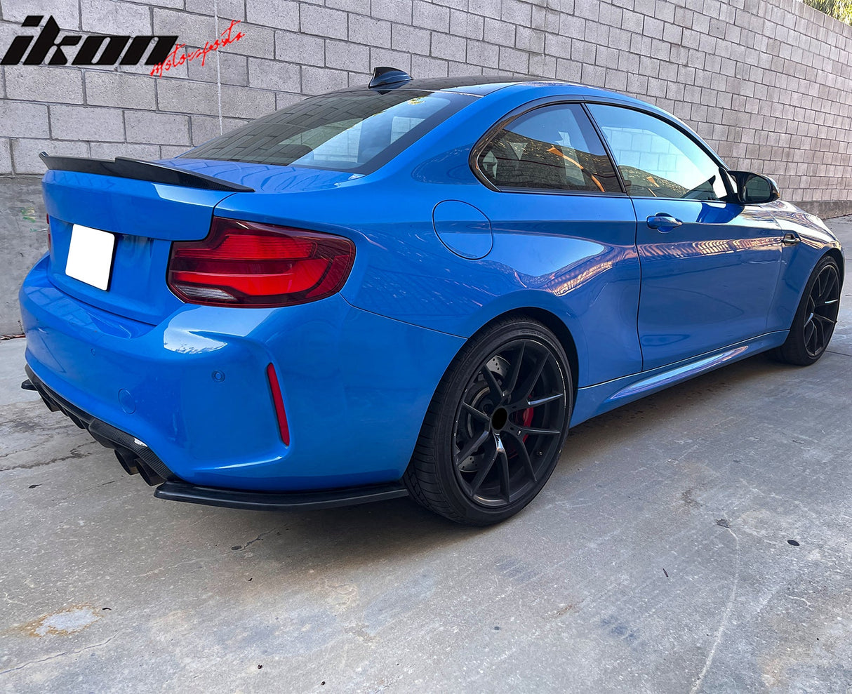 2016-2022 BMW F87 M2 Rear Bumper Lip Aprons Unpainted Black PU