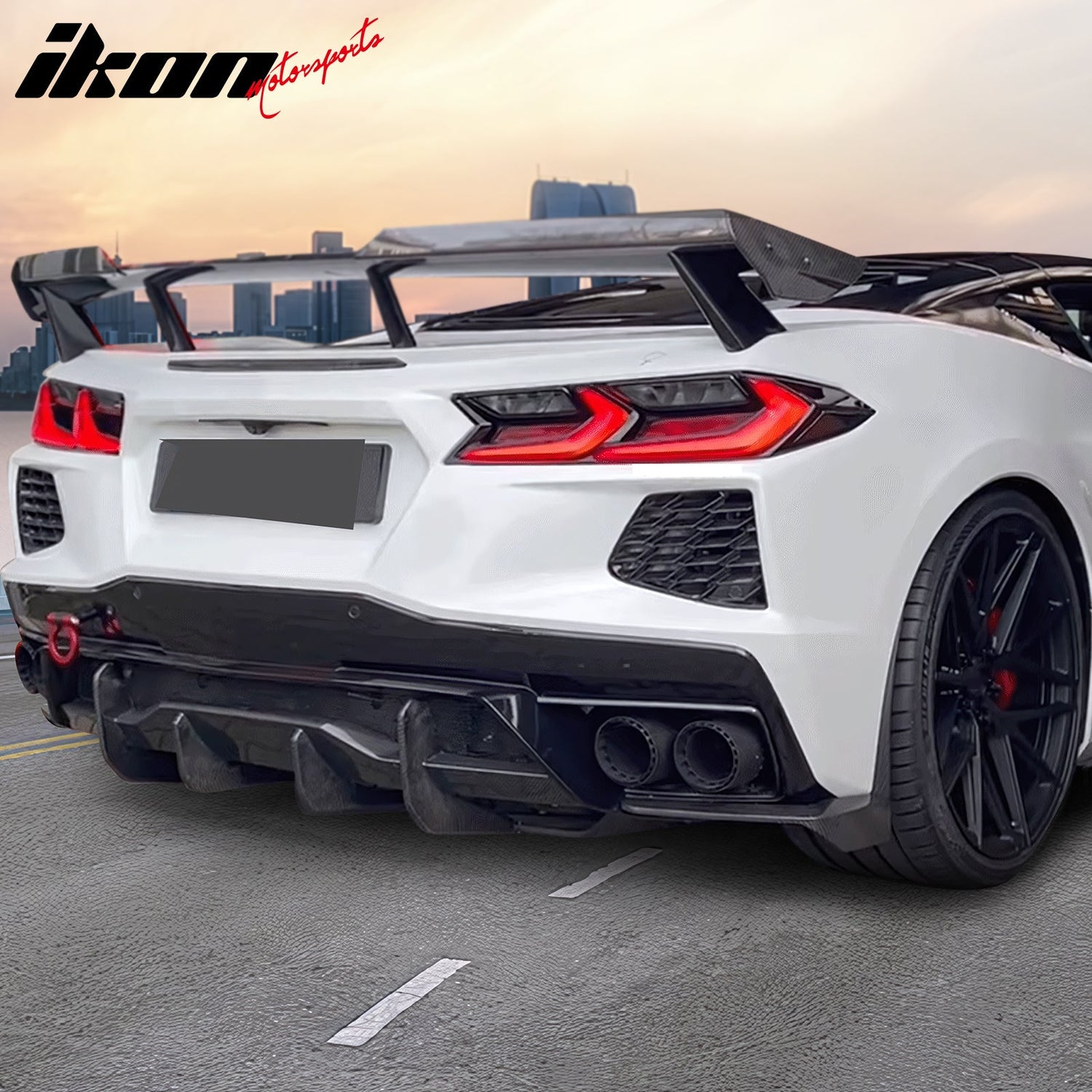 2020-2025 Chevrolet Corvette Rear Bumper Diffuser Aprons Carbon Fiber