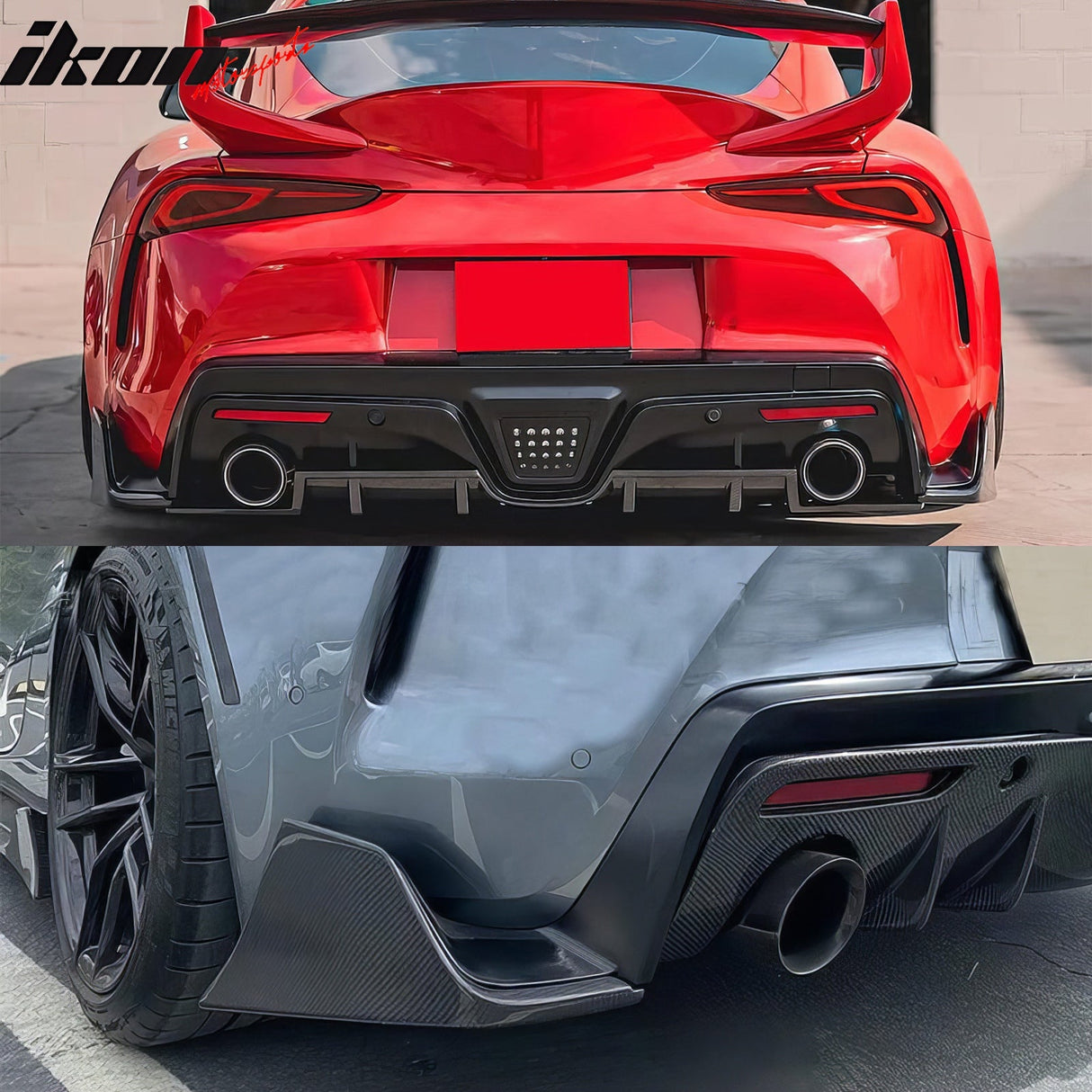 2020-2025 Toyota GR Supra Rear Bumper Splitters AG Matte Black Aprons