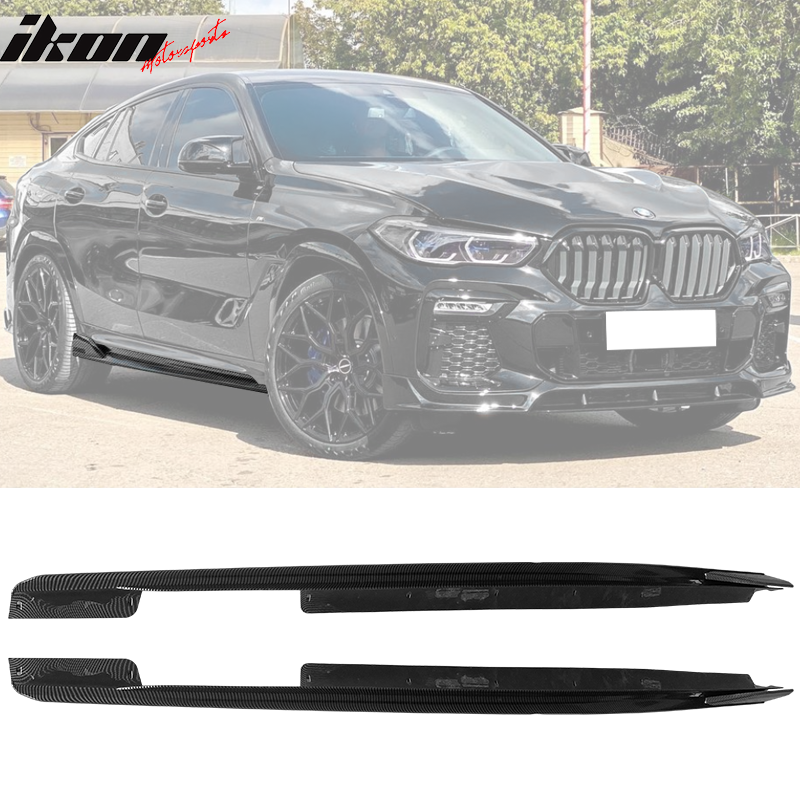 2020-2023 Bmw G06 X6 M Sport Ikon Side Skirts pp Carbon Fiber Print