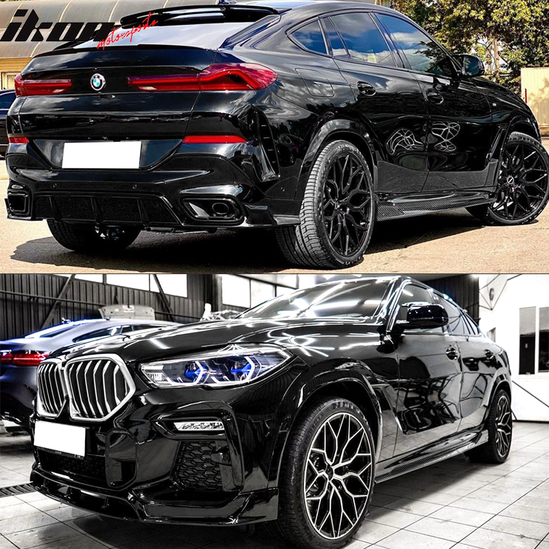 2020-2023 Bmw G06 X6 M Sport Ikon Side Skirts pp Carbon Fiber Print