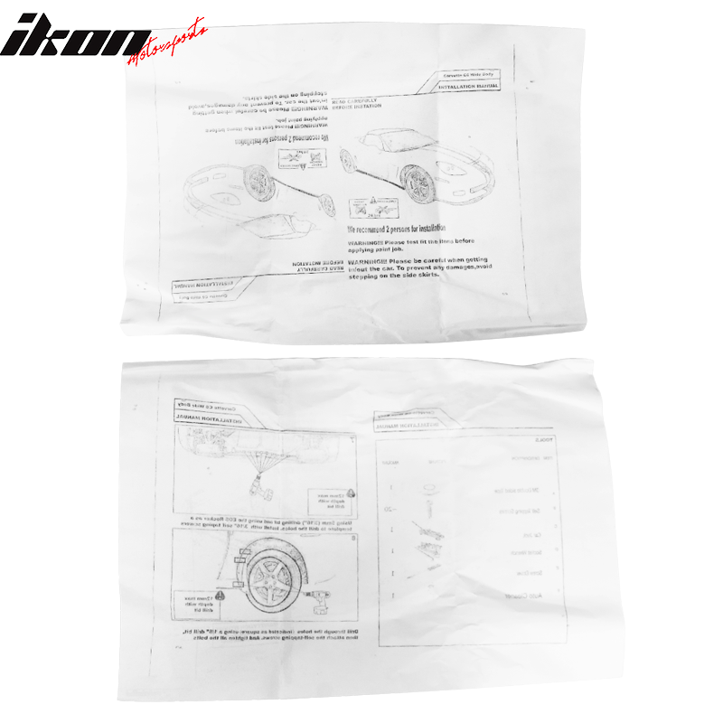 2005-2013 Chevy Corvette C6 Base ZL1 Style Matte Black Side Skirts PP