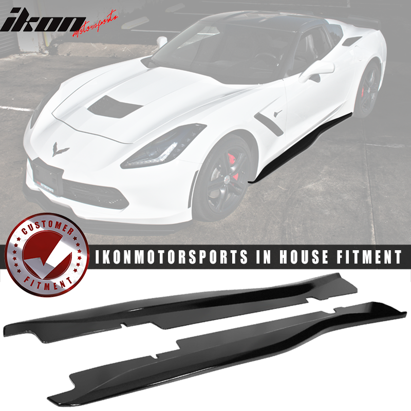 2014-2019 Chevy Corvette C7 Z06 Style Side Skirts ABS Gloss Black