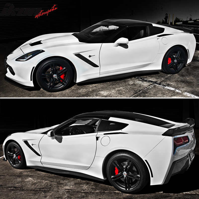 2014-2019 Chevy Corvette C7 Z06 Style Side Skirts ABS Gloss Black