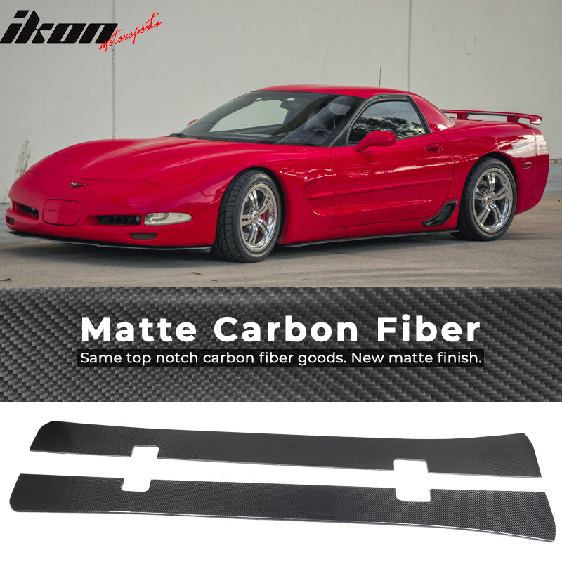 1997-2004 Chevy Corvette C5 IKON Style Side Skirts Carbon Fiber