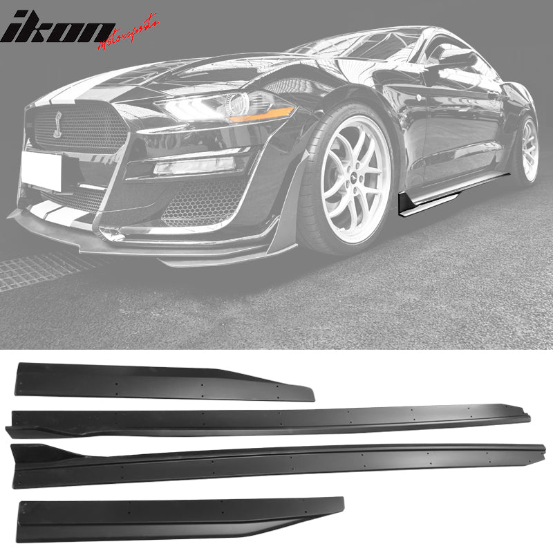 2015-2023 Ford Mustang GT500 Style Matte Side Skirts Rocker Panel 4PC