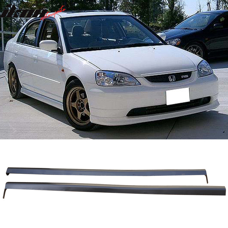 Fits 01-03 Honda Civic PP Front + Rear Bumper Lip + Side Skirts