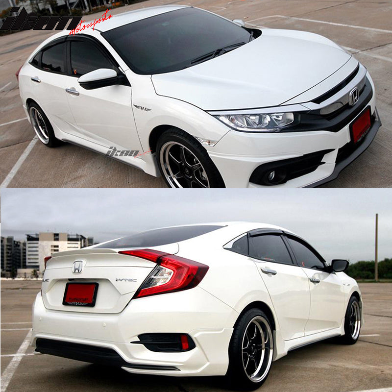 2016-2021 Honda Civic Sedan AVS Style Unpainted Side Skirt Splitter PP