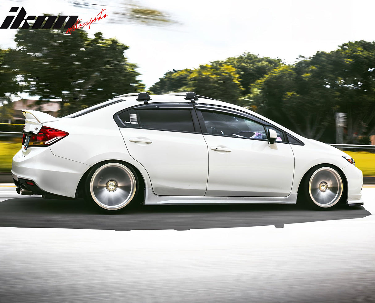 2012-2015 Honda Civic Sedan Side Skirts Extention JDM Mug Style Black