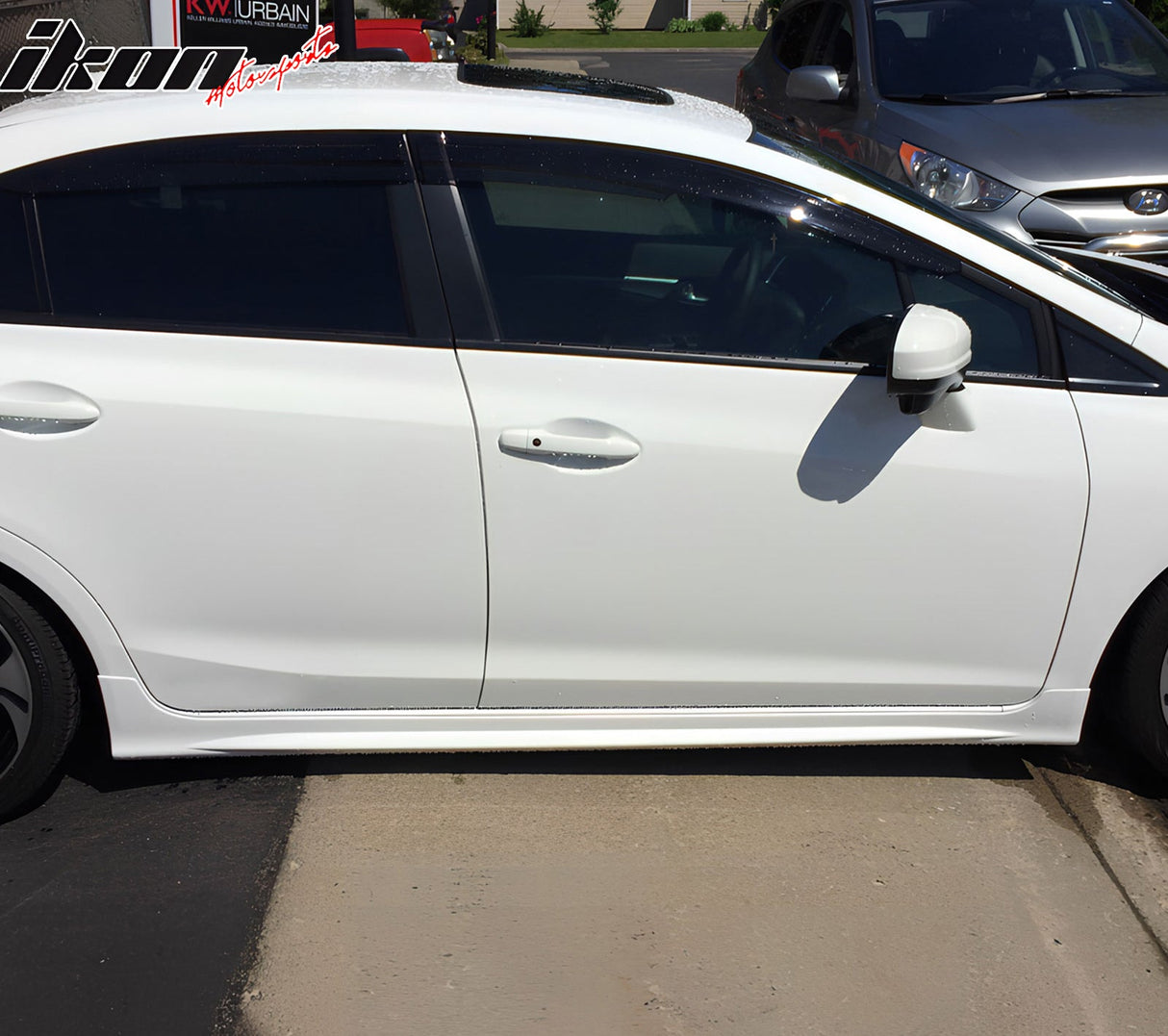 2012-2015 Honda Civic Sedan Side Skirts Extention JDM Mug Style Black