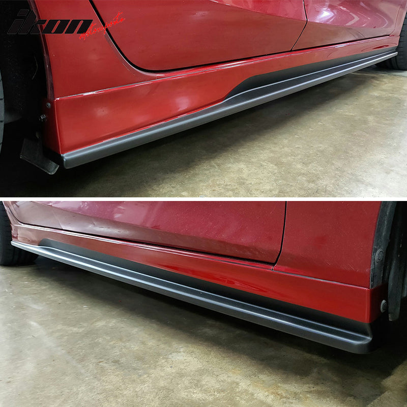 2014-2018 Mazda 3 K-Style Unpainted Black Side Skirts ABS