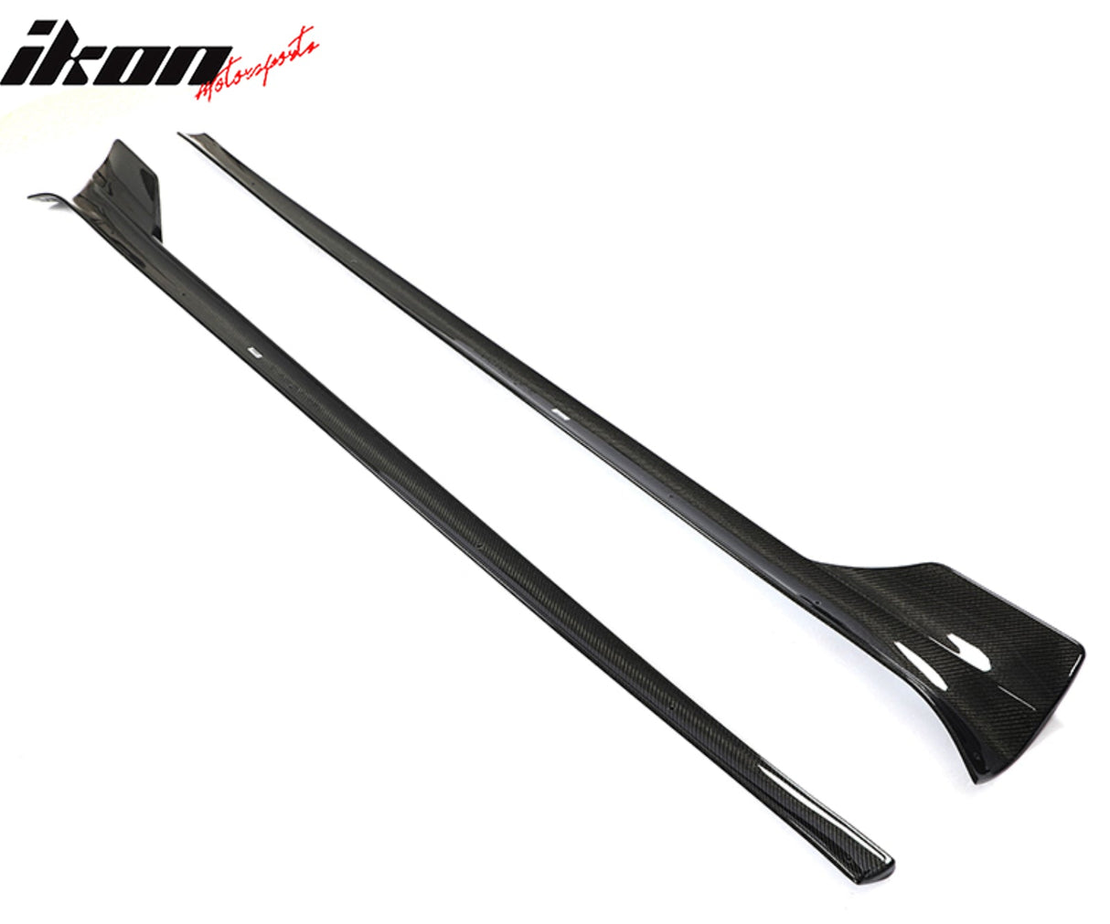 2021-2025 Tesla Model S Gloss Black Revozport Side Skirts Carbon Fiber