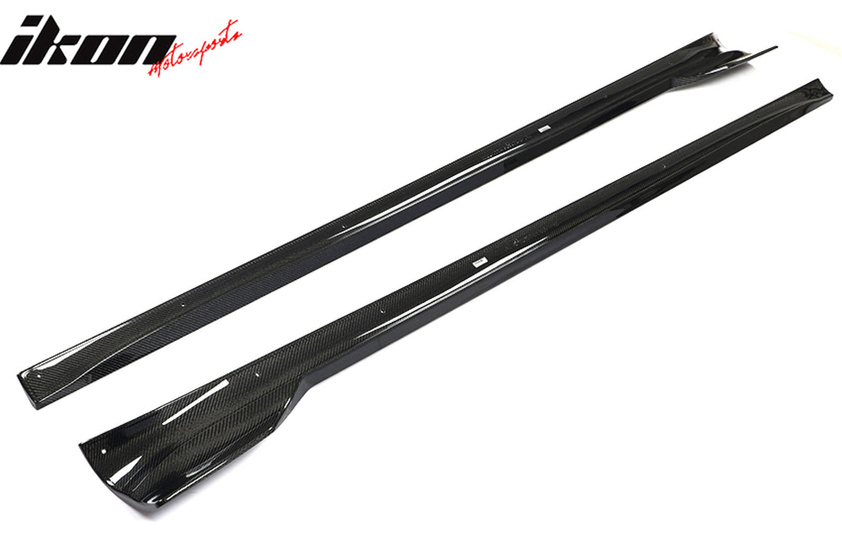 2021-2025 Tesla Model S Gloss Black Revozport Side Skirts Carbon Fiber
