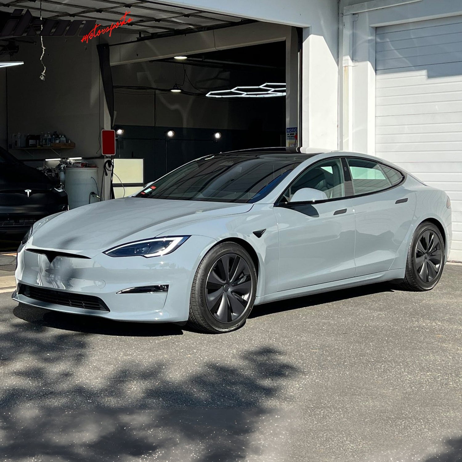2021-2025 Tesla Model S Gloss Black Revozport Side Skirts Carbon Fiber