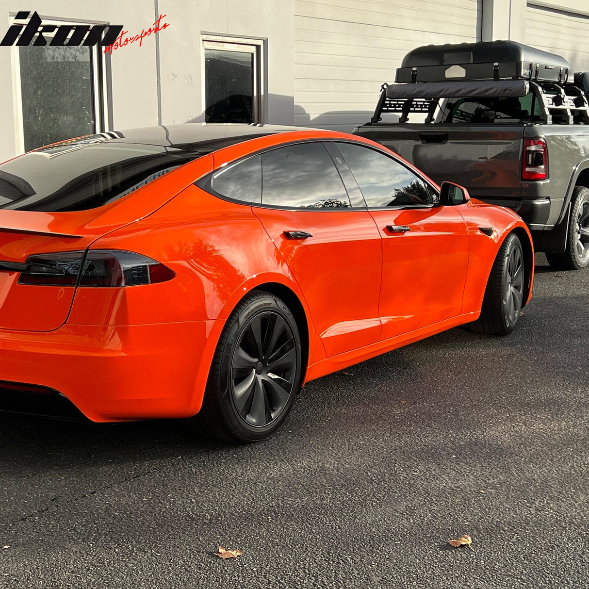 2021-2025 Tesla Model S Gloss Black Revozport Side Skirts Carbon Fiber