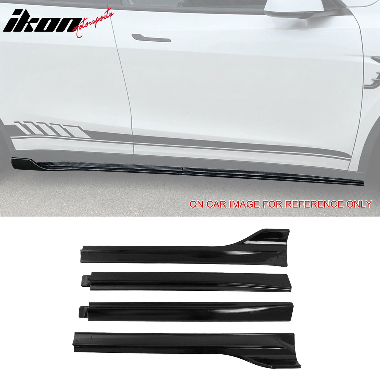 2020-2024 Tesla Model Y IKON V3 Style Gloss Black Side Skirts Lip ABS