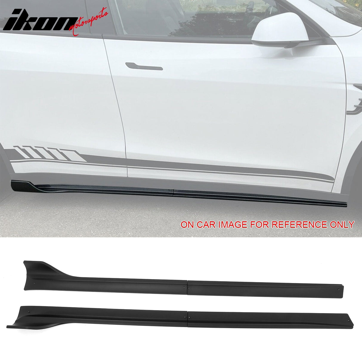 2020-2024 Tesla Model Y IKON V3 Style Matte Black Side Skirts Lip ABS