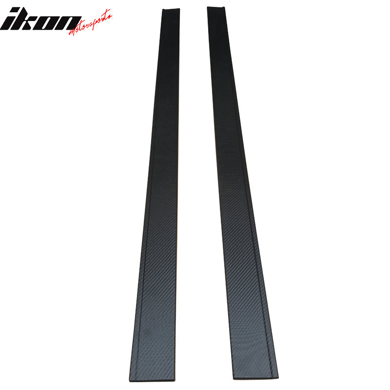 Fits 04-10 BMW E60 Carbon Texture Side Skirts Ext Flat Bottom Line Lip