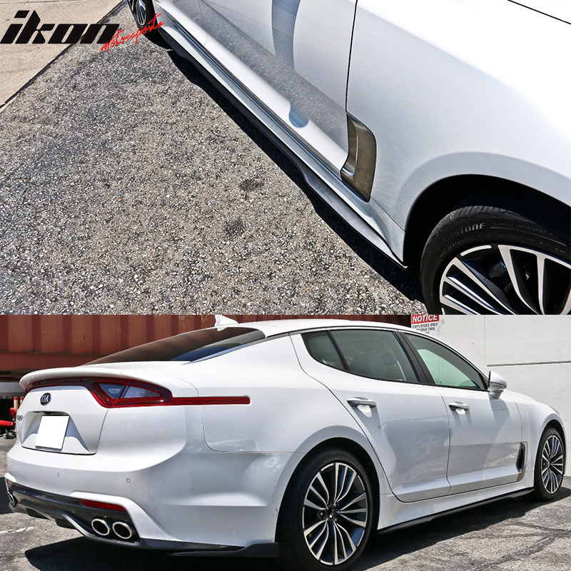 2018-2021 Kia Stinger Ikon Style Unpainted Side Skirts Extension PP