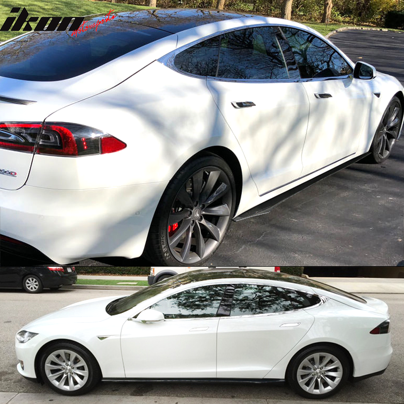 2012-2025 Tesla Model S Flat Bottom Line Lip CF Side Skirt Extension