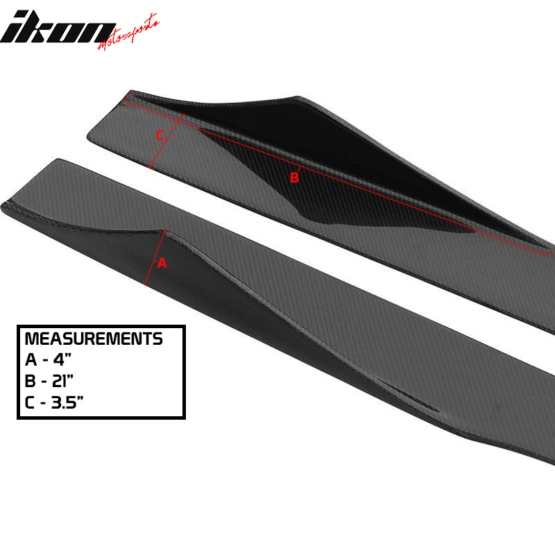 Universal 75 Inches Side Skirt Extension Splitter Lip Carbon Fiber CF