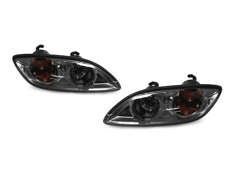 1999-2002 Mazda RX7 Crystal Black Smoke Front Bumper Signal Lights