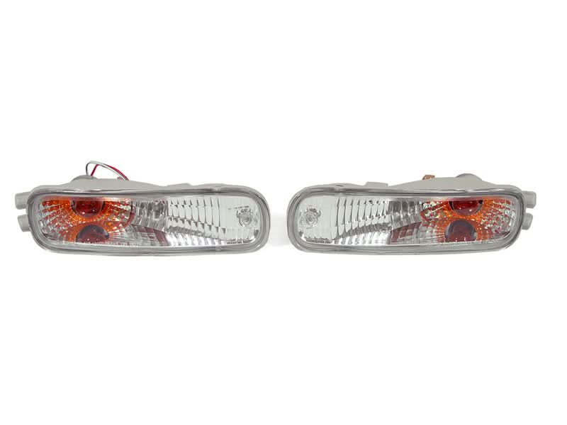 1993-1997 Nissan Altima Crystal Clear Bumper Lights - Chrome Frame