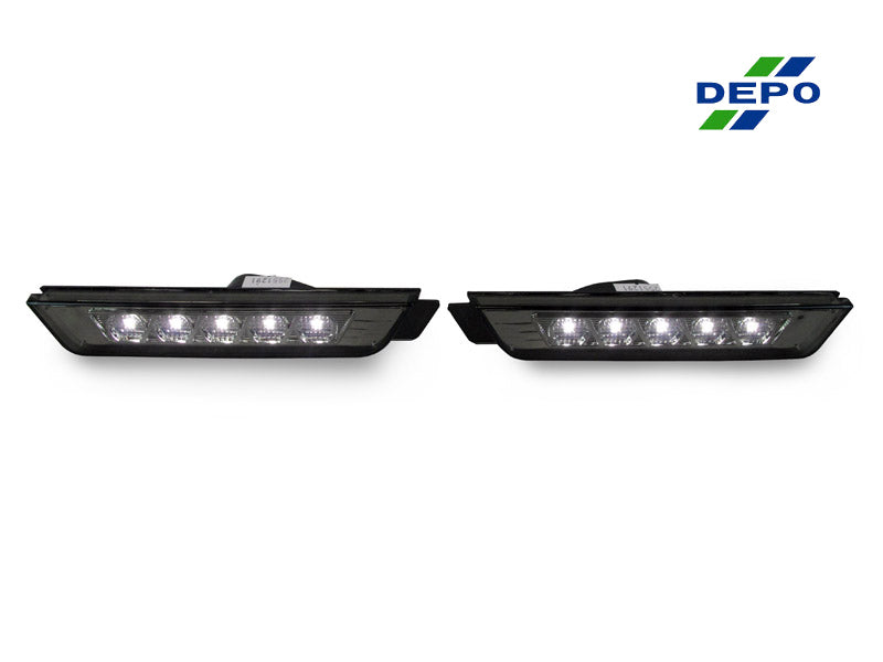 2010+ Chevrolet Camaro Smoke LED White Rear Bumper Side Markers