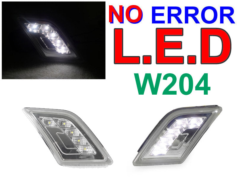 2008-2011 Mercedes C-Class Clear White LED Bumper Lights