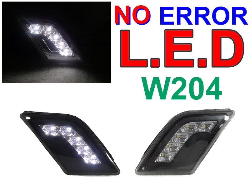 2008-2011 Mercedes W204 C-Class Smoke White Led Bumper Lights