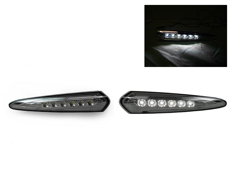 2000-2003 Nissan Maxima Smoke Rear White Led Bumper Side Marker