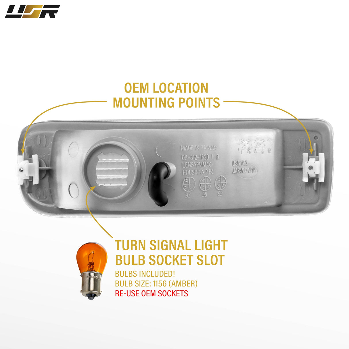 1996-1998 Toyota 4Runner Clear Bumper Lights