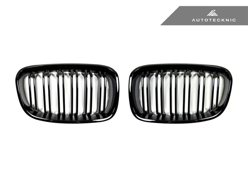 AutoTecknic Dual-Slats Gloss Black Front Grille Set - BMW F20 1-Series