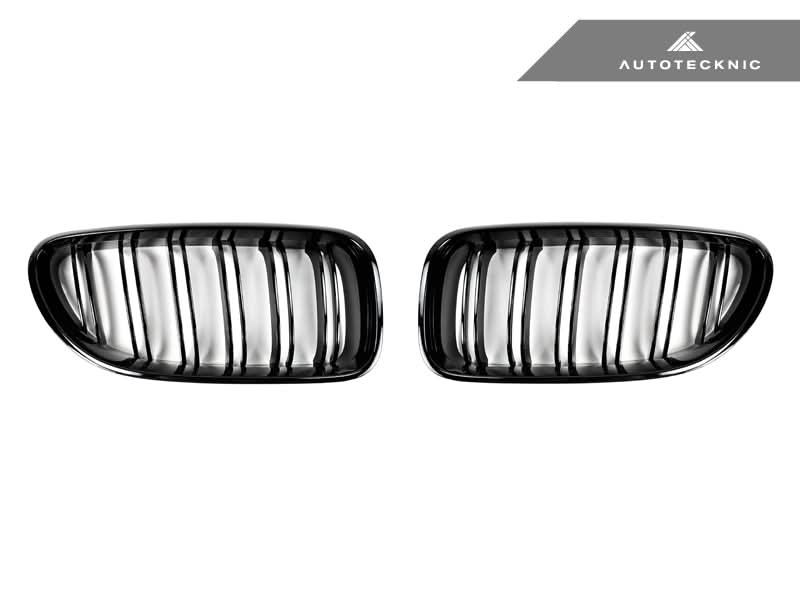 AutoTecknic Dual-Slats Gloss Black Front Grille Set - BMW F06 Gran Coupe | F12 Coupe | F13 Cabrio | 6-Series & M6