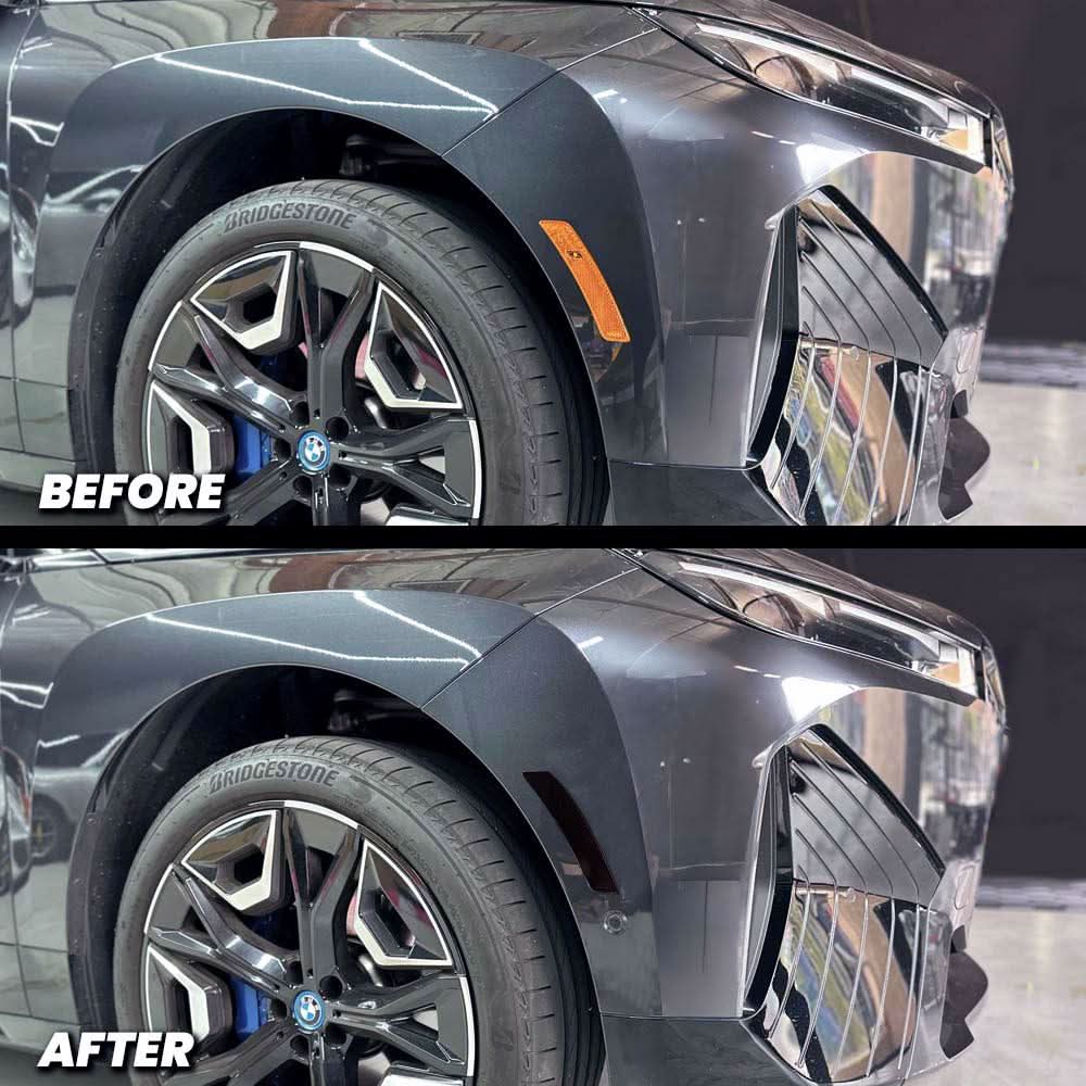 2021-2024 Bmw iX xDrive50 M60 Front Bumper Reflector Pre-Cut Overlay SMOKE BLACKOUT