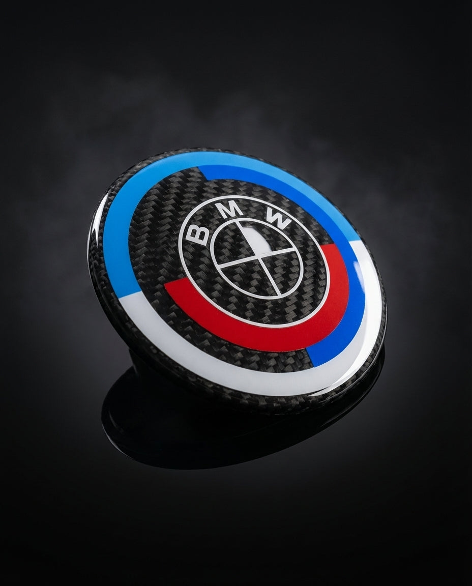 BMW Roundel Emblem Covers - Full Carbon Fiber 50th Anniversary Style