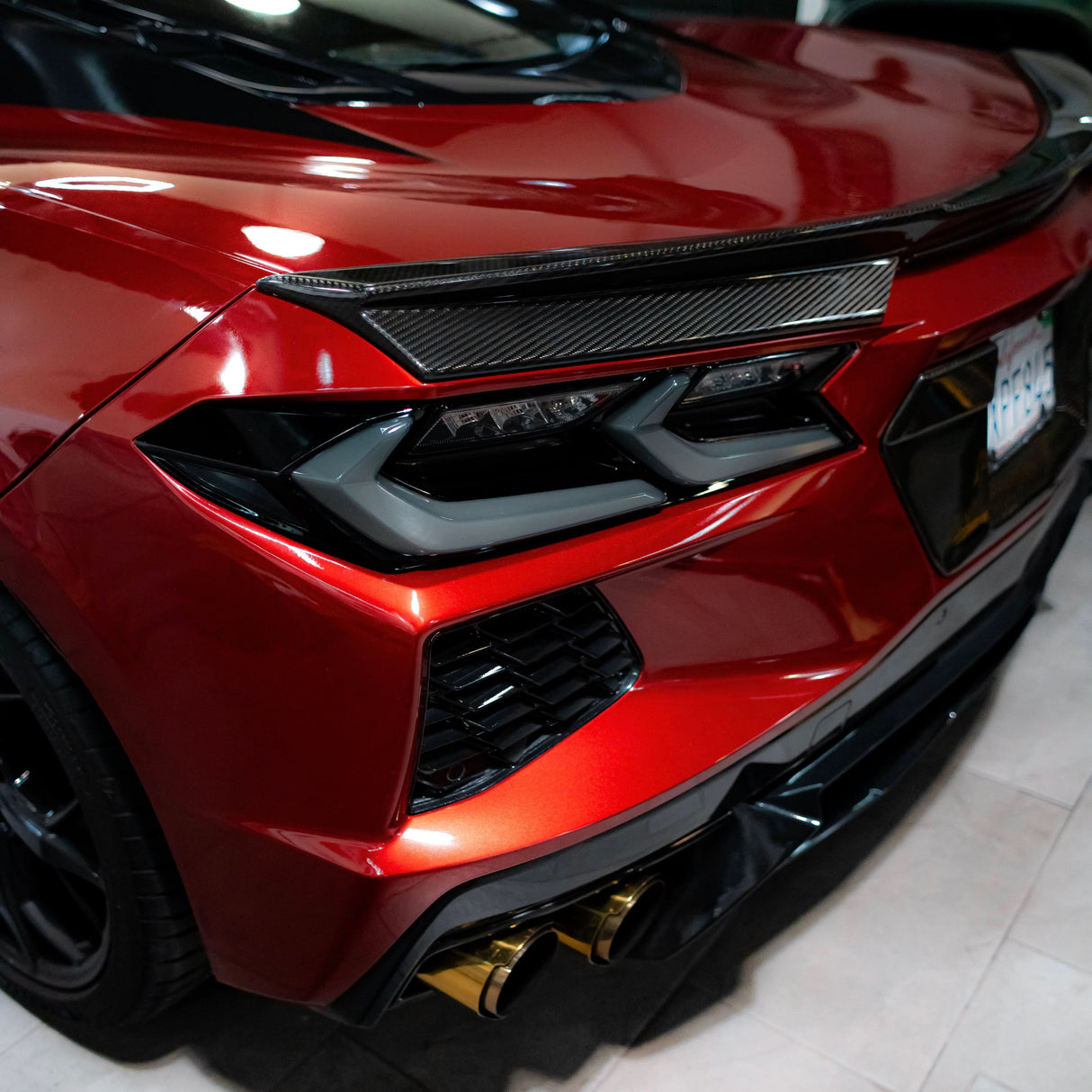 2020-2026 Corvette C8 Euro Smoke Style LED Taillights Amber Sequential Pair