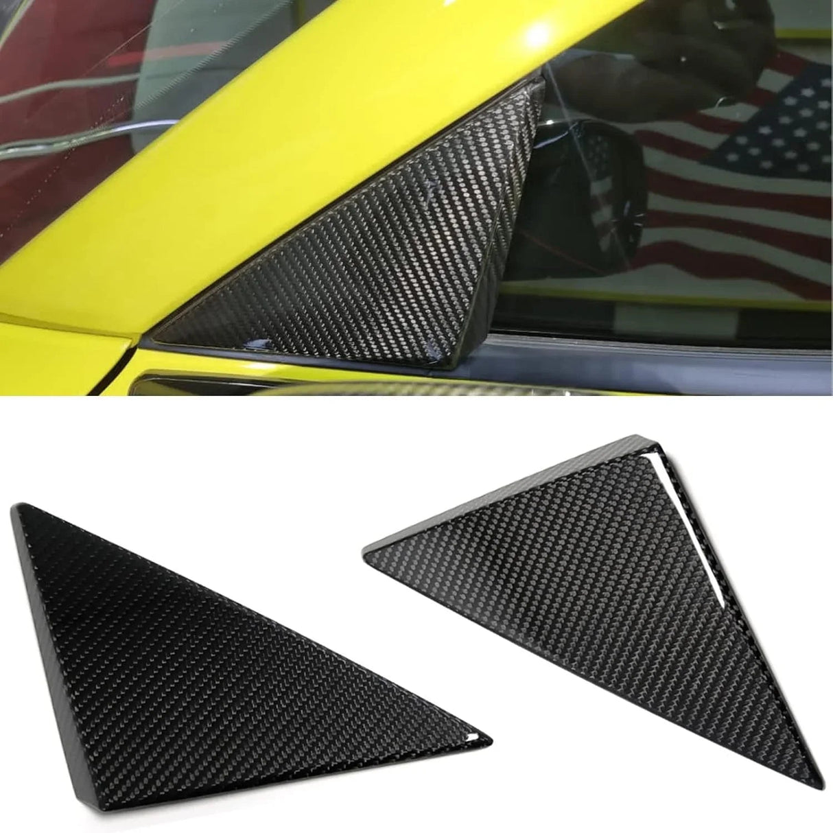 C8 Corvette 2020+ Real Carbon Fiber A-Pillar Exterior Trim Cover