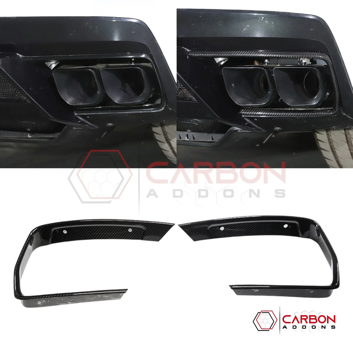 C8 Corvette Carbon Fiber Rear Bumper Exhaust Surround Trim Cover