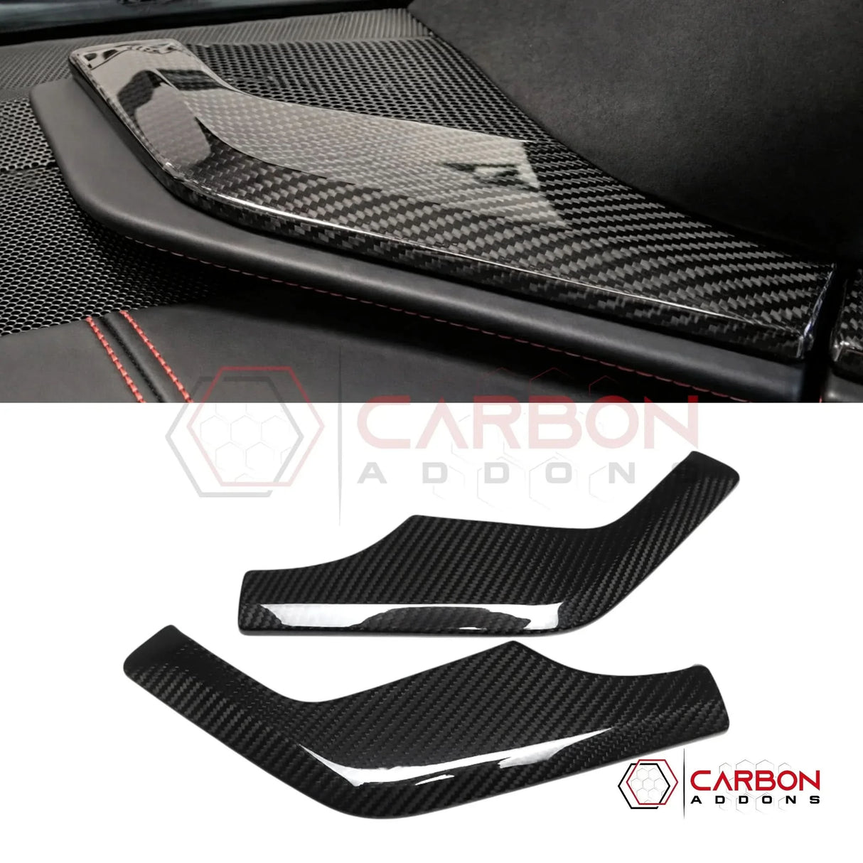 C8 Corvette Real Carbon Fiber Dashboard Speaker Trim Covers | Interior Overlay (2020–2025)