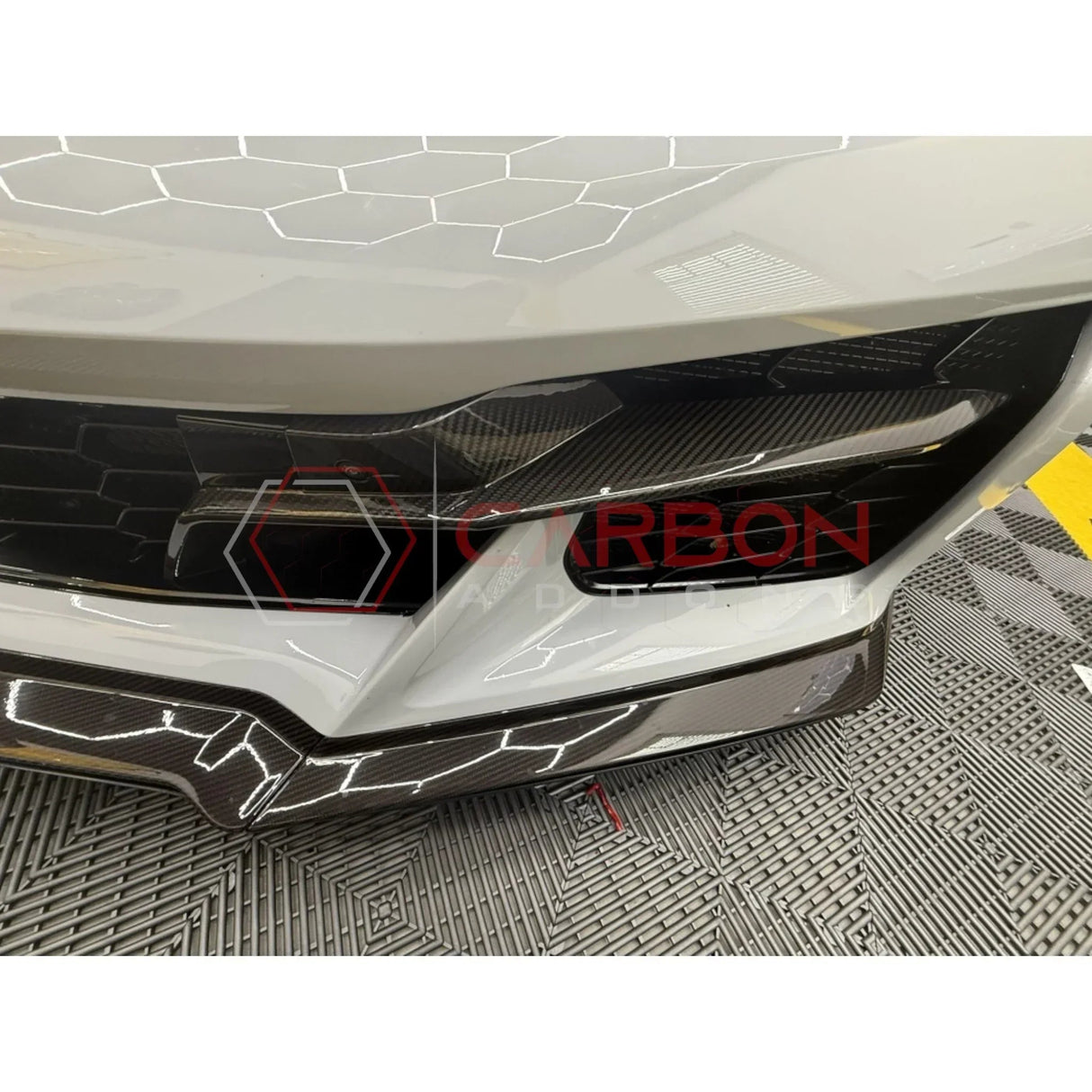 C8 Corvette Z06 Real Carbon Fiber Front Bumper Grille Trims | Cover or Direct Replacement (2023+)