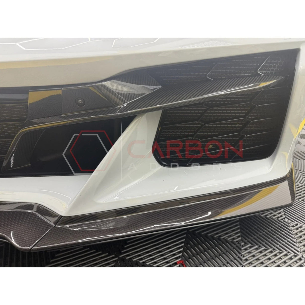 C8 Z06 Corvette Real Carbon Fiber Front Bumper Grill Trims