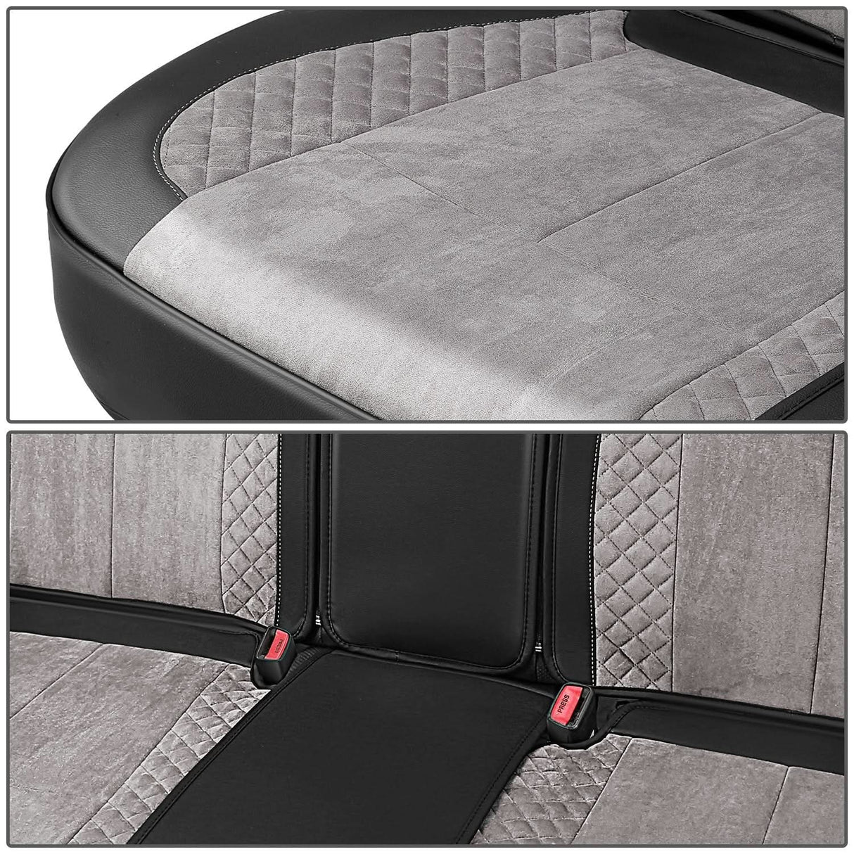 Voris Style Full Set Seat Covers - Black/Grey