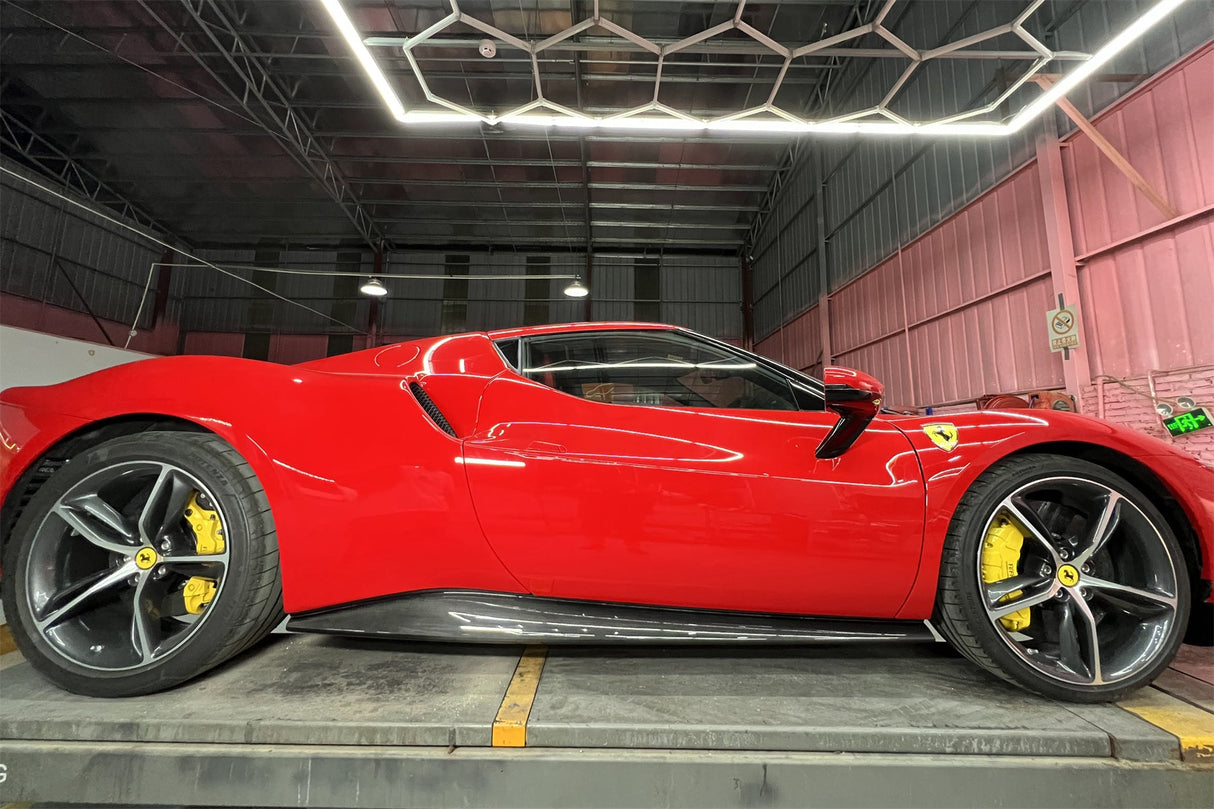 2022-UP Ferrari 296 GTB OEM Style Dry Carbon Fiber Side Skirts