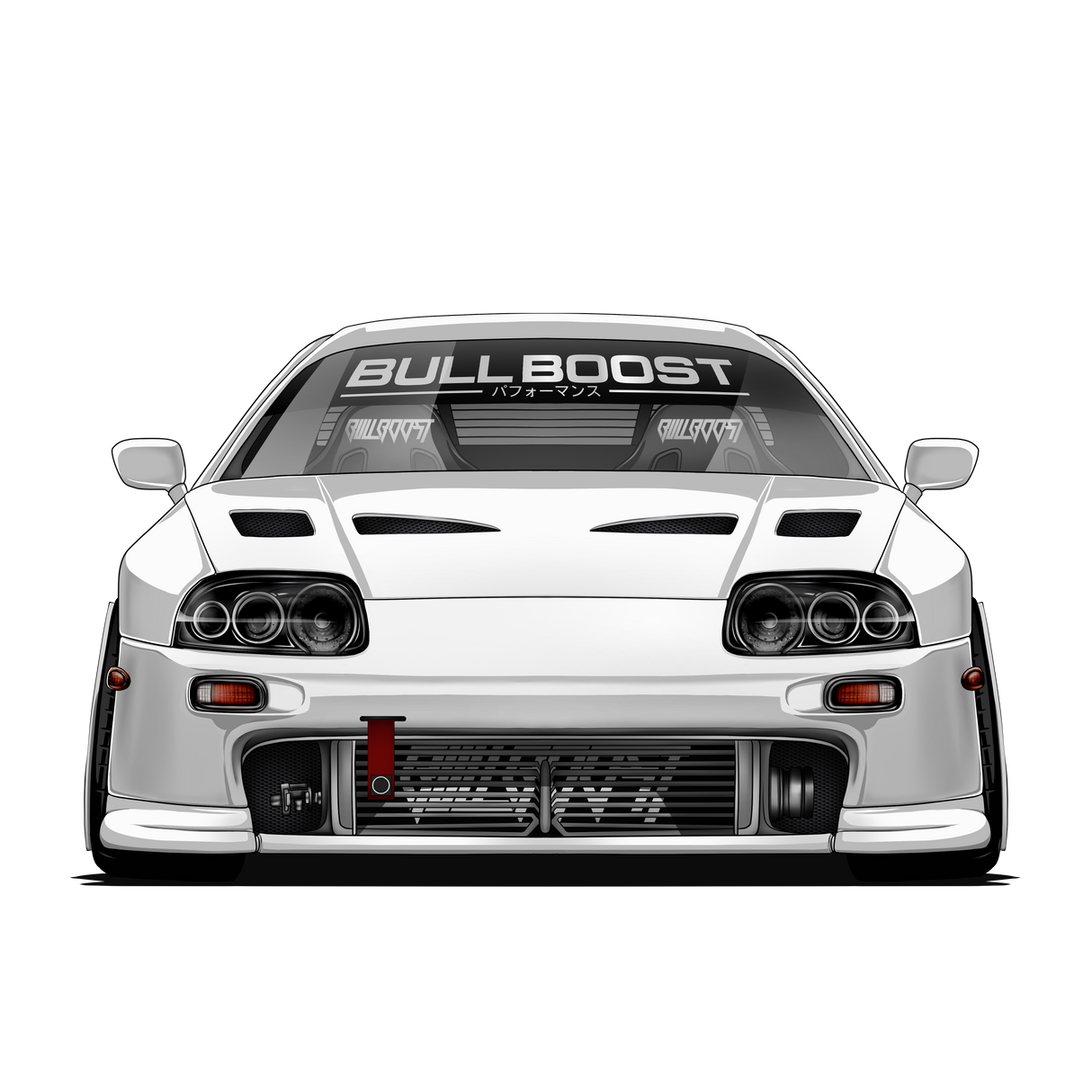 Bull Boost Vinyl Window Banner - Modern