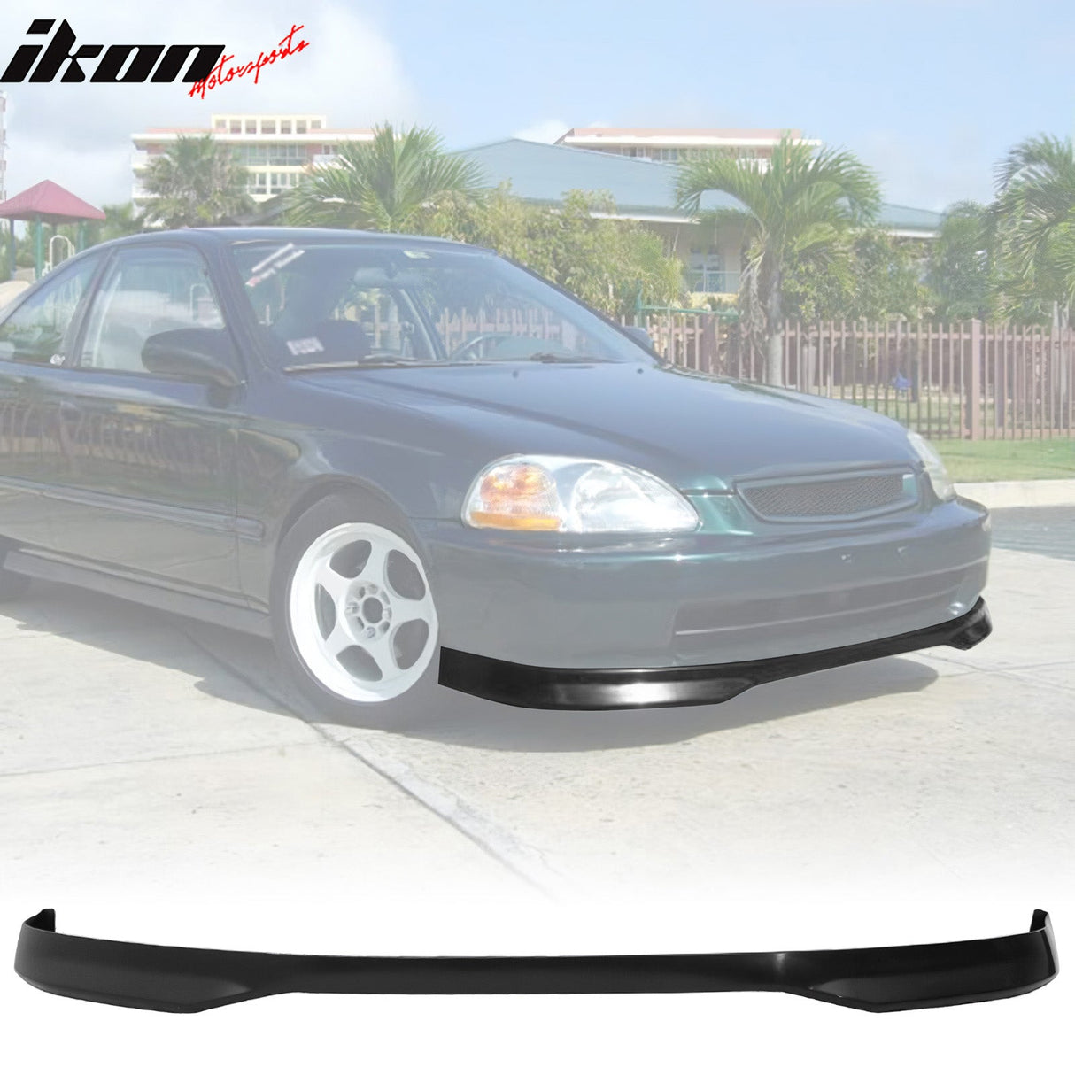 Fits Civic 96-98 Front + Rear Bumper Lip + Front + Sun Window Visor