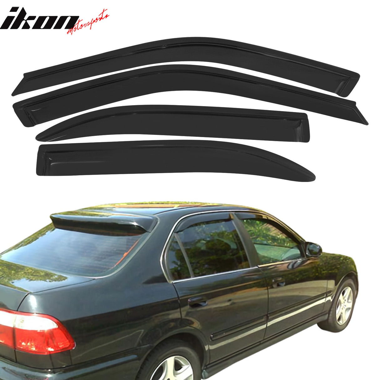 Fits Civic 99-00 Mugen Front Bumper Lip Front Grille Sun Window Visor